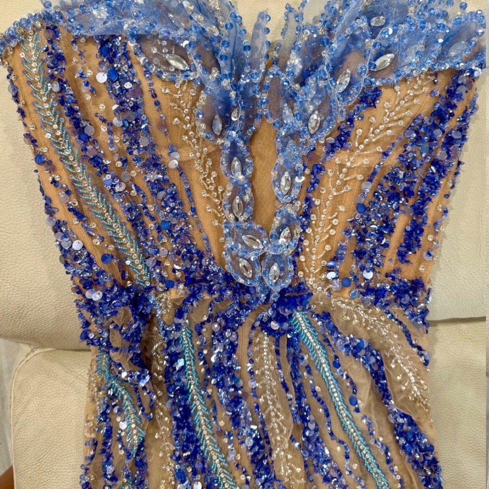 Albina Dyla corset beaded strapless dress - Picture 6 of 10